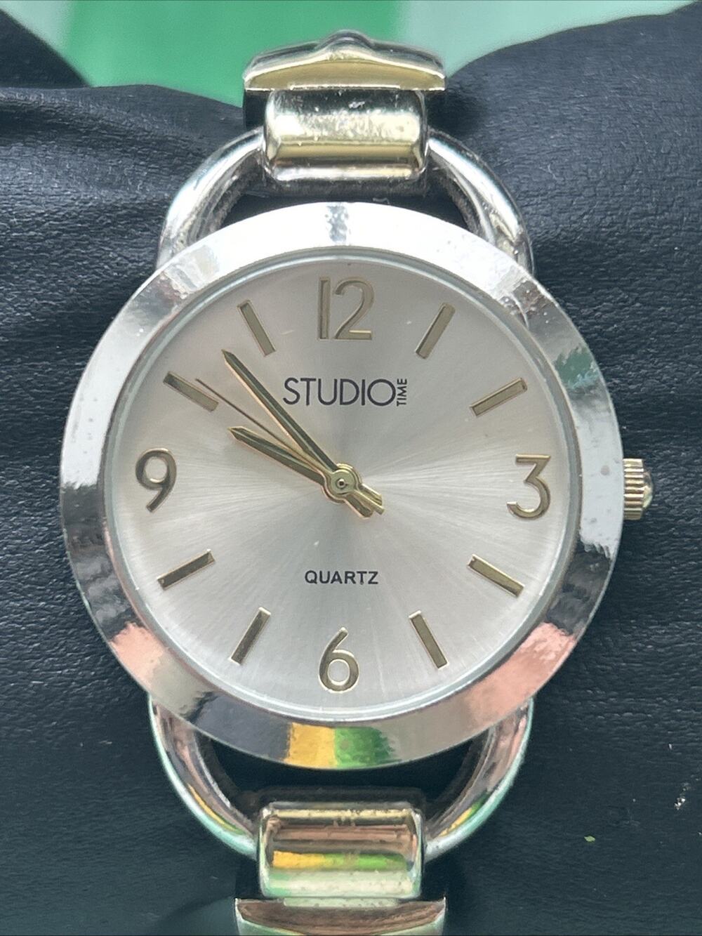 Studio Time Two Tone Women’s Cuff Watch
